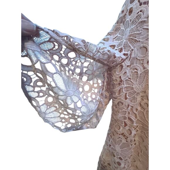 Nanette Lepore Women's size 2 Pink Dress Eyelet Lace Embroidered Lined Cocktail - Picture 6 of 14